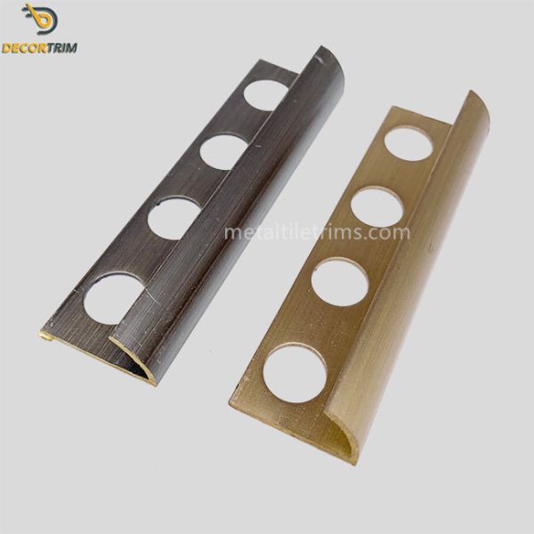 Quality Curved Edge Tile Edging Brass Transition Strip For Tile Decoration 10mm wholesale
