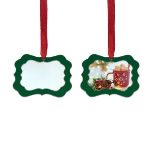 Custom Sublimation Blank Christmas Ornament Polygon Hanging Christmas Tree