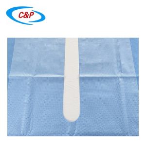 Waterproof SMS Blue Disposable Surgical Drape Split Sheet With Adhesive