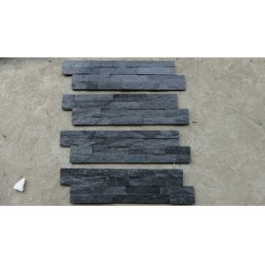 Black Slate Wall Stone Panels For Inside / Outside Wall Stone Cladding