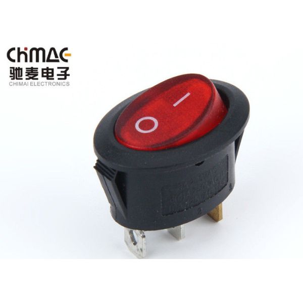 Quality Minature Oval 3 Pin Rocker Switch , On Off On Rocker Switch One Position wholesale