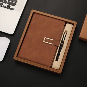 Customizable Versatile PU Leather Metal Clasp Notebook Gift Set for Business