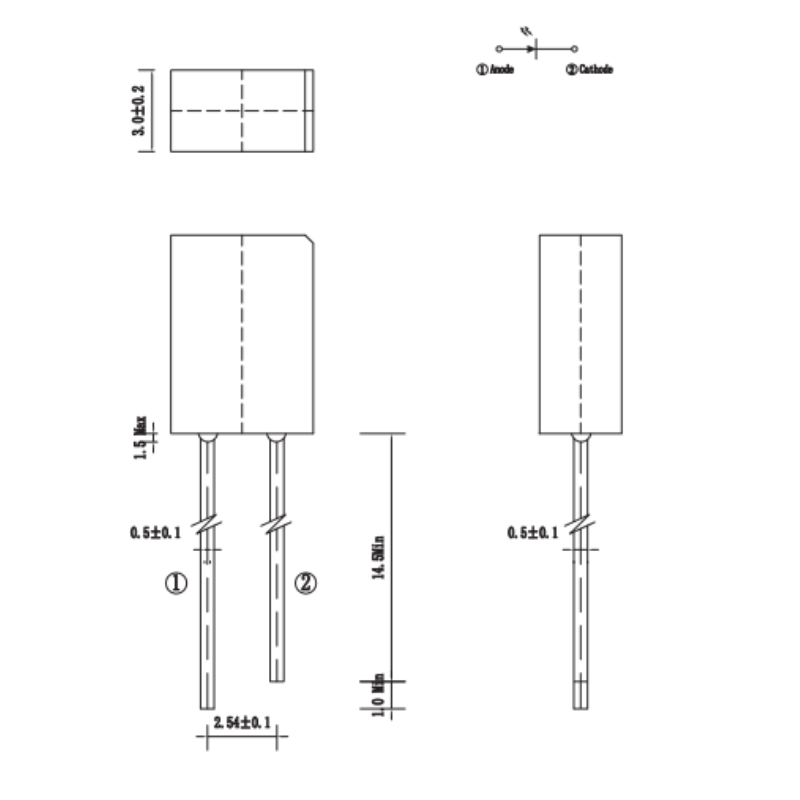 257 5.2x2.75x7.6mm Plastic Sealed Infrared Diode IR Receivers 400nm - 1100nm IR Dip LED for Motion Detection