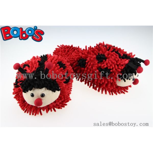 Quality Soft Girl Indoor Slipper Red Ladybug Home Slippers wholesale