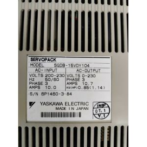 Yaskawa SGDB-15VDY104 AC SERVO AMPLIFIER 200-230V 10A 0.85KW NEW