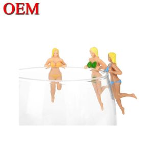 Figure manufacturer Custom Wine Glass Charms Top Sell Decoration Plastic figure