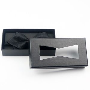 Gift Storage Bow Tie Packaging Box with Clear Window Luxury Custom Printing