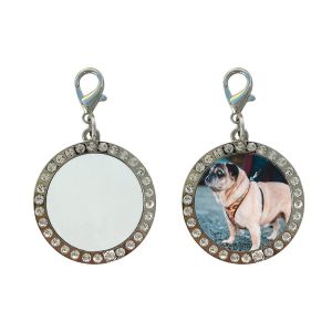 Cheap Sublimation Dog Tags Blanks With Diamond Trim Accents Customized Pet Tags For Sublimation for sale