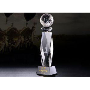 Golf Event Crystal Trophy Cup With Inside 3D Laser Golf Figure OEM Available