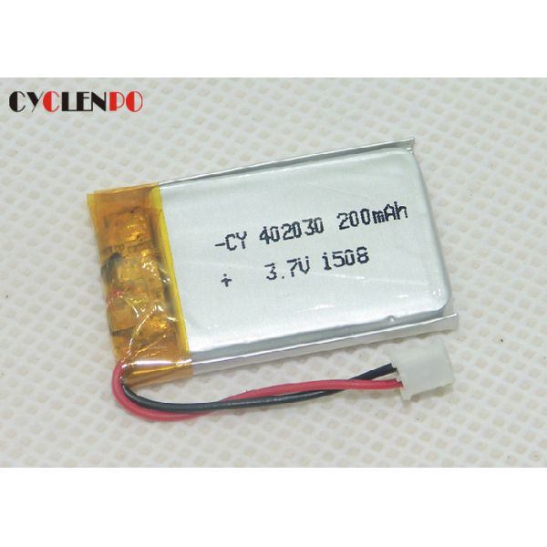 LP-402030 Bluetooth Headset Battery , 3.7 V Li Poly Rechargeable Battery Pack 200mah