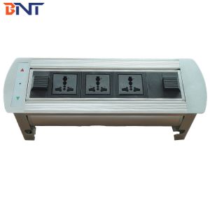 High quality aluminum hidden motorised flipping desktop power socket for meeting table