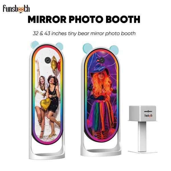 Portable Digital Selfie Mirror Photo Booth Interactive Touch Screen With Camera
