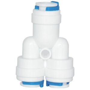 Stem / Ping In Tee Adapter Quick Disconnect Water Hose Fittings , Blue Water