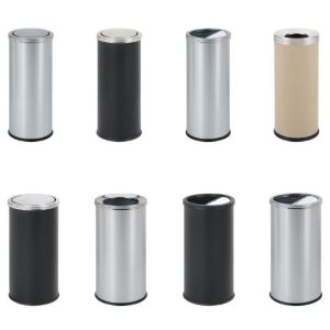 Hotel High-end Circle Brushed Surface Open Top Hotel Trash Can Recycling Bin