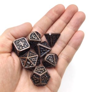 Edge Resin Dice7 Piece Dice set Polyhedral Hand Carved Black Cuprum Polyhedral