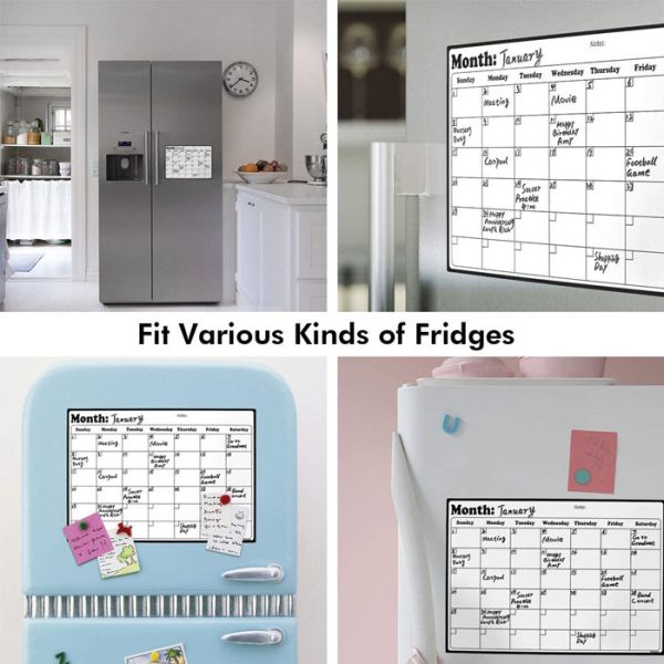 2. Magnetic Fridge Dry Erase Monthly Planner - Stain Resistant & Easy to Wipe Clean