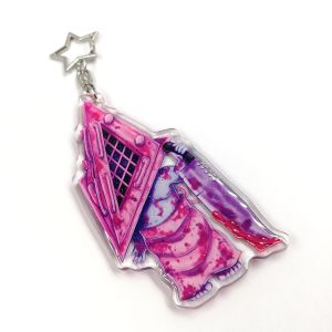 Factory Cheap Custom Anime Cartoon Transparent Epoxy Resin Glitter Acrylic Charms Key chains