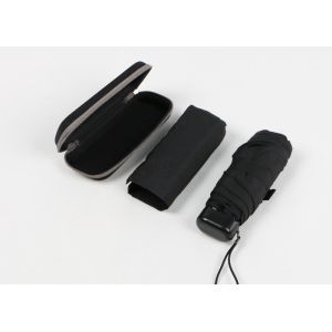 China Black Foldable Compact Travel Umbrella In Iphone Size With Black EVA Case on sale