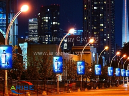 P4,P5,P6,P8,Street Light Pole LED Display,ariseled.com,Street pole advertise HD led displa