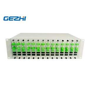 3U 19" Fiber Optical 1x2 LGX PLC Splitter Patch Panel Rack Mount Chassis