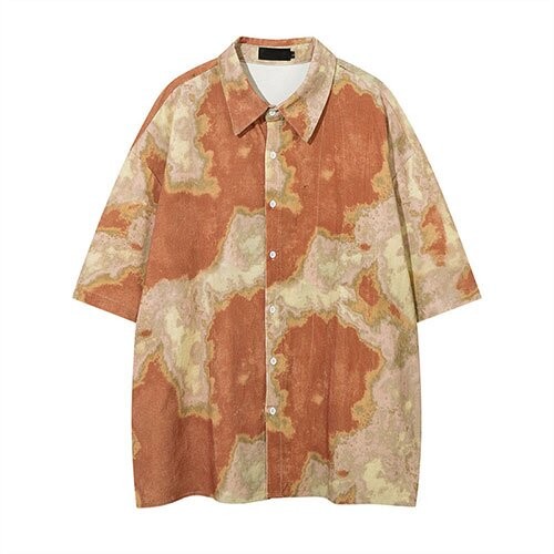 OEM maufactory Short -sleeved shirt boys Ins American lazy wind five -point