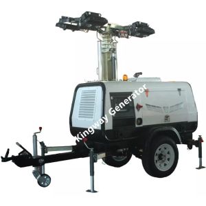 5.5m Height 200W LED Mobile Light Tower Mechanical Lifting
