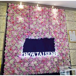 40*60cm Silk Fabric Coloful Artificial Rose Flower Wall Vertical Garden Handmade
