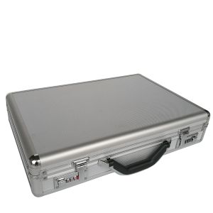 Funtional Aluminum Attache Case With Two Locks Silver ABS Pilot Case For