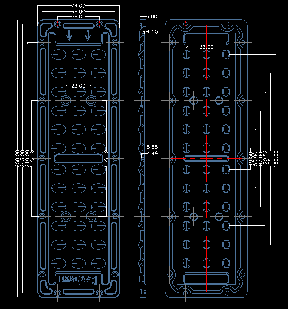 3X12 Street Light Vertical Led Lens