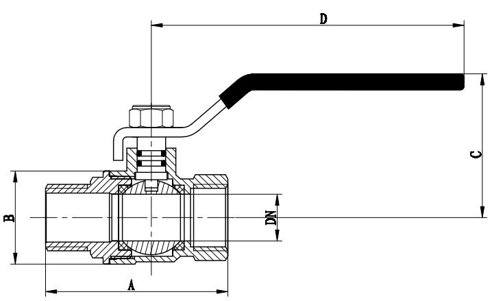 362.5 psi 2 Inch Brass Push Fit Ball Valve Double O Ring Stem