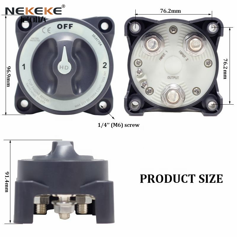 48V Marine Battery Isolator Switch 500A IP66 Rating Waterproof Disconnect Switch