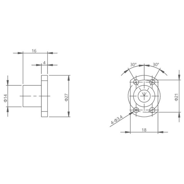 Nema 14 35mm Hybrid Ball Screw Stepper Motor 1.8° Step Angle Voltage 1.4 / 2.9V Current 1.5A,4 Lead Wires