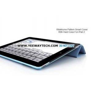 Rilakkuma Pattern Smart Cover With Hard Case For iPad 2 - Light Blue