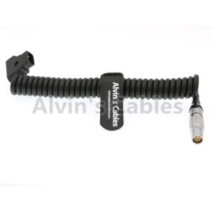 6 pin Female to Anton D-tap Coiled Twist Power Cable for Red Epic Scarlet Camera