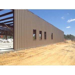 Customized Steel Structure Workshop With Cladding Sheet / Sandwich Panel