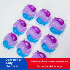3-in-1 Apparel Laundry Detergent Capsules Liquid 10g/pcs 3 Color Variations For