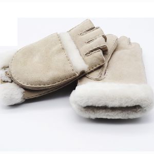 Multifunctional Sheep Skins Leather Mittens Touch Screen With Fingers