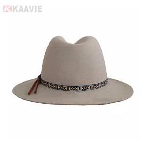 OEM cowboy fedora hats Custom mens 100% wool fedora oversized soft hats