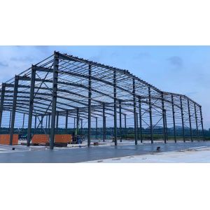 Grey Paint Colored Sheet Roof C Purlin Workshop Steel Structure Building Frame