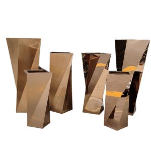 Outdoor garden mirror metal pots and custom spiral planters