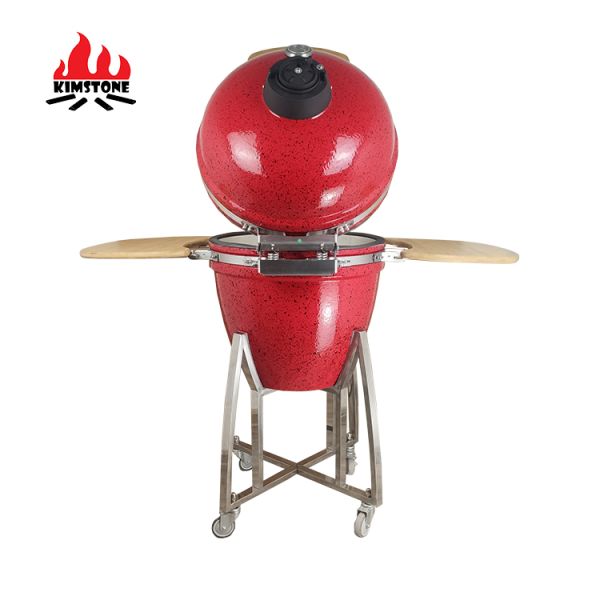 KIMSTONE Kamado Smoker 21inch Red and Black