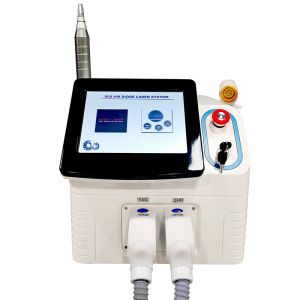 Cheap 2 in 1 808 nm Diode Laser Hair Removal Laser Tattoo Removal Machine Instrument for sale