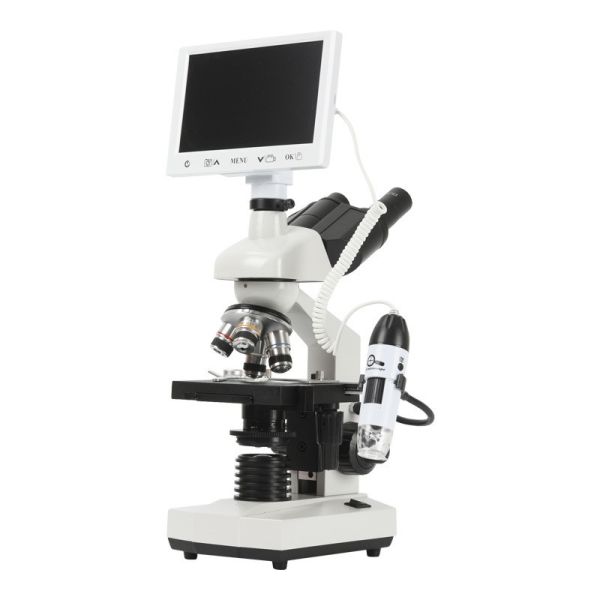 Biological Metal Microscope with Adjustable Aperture and Double-Layer Movable