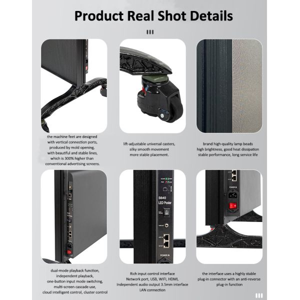 Customized Vertical Digital Foldable LED Screen Touch Poster Display Screen