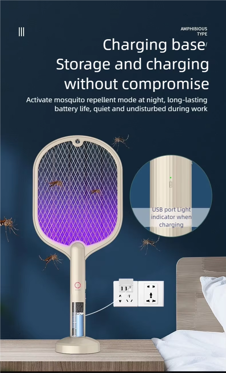 JZ High Voltage Rechargeable Suspension Mosquito Lamp + USB Type Bug Zapper 2 In