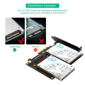 Dual U.2 SSD To PCIe 4.0 X8 Adapter Lightning-Fast Data Transfer