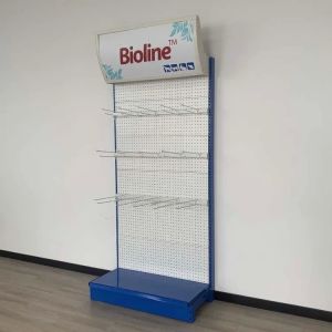 Factory Custom Size Color blue exhibition rack product display racks grocery