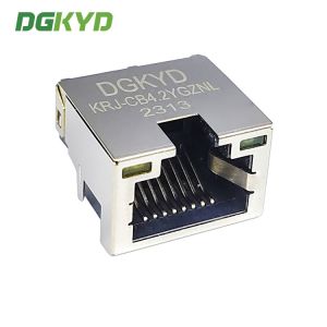 KRJ-CB4.2YGZNL Metal Shielded Dip Low Profile Rj45 Jack SMT