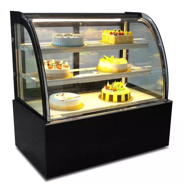 Ventilated Cooling Front Open Cake Display Freezer Double Glazed Toughened