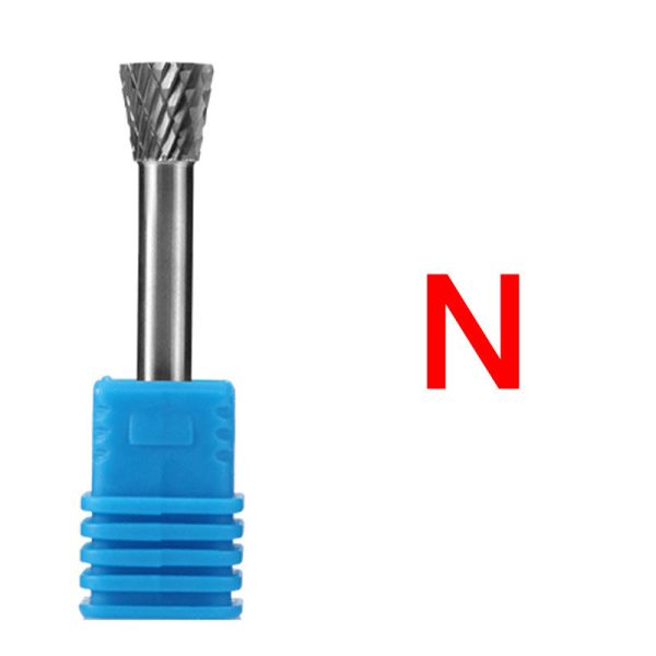 Quality Carbide Sn-5 Shape N 1/8" Shank Diameter 1/4" Head Diameter Solid Double Cut 28 Degree Inverted Cone Burr Drill wholesale
